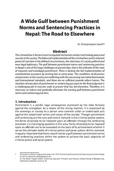 A Wide Gulf between Punishment Norms and Sentencing Practices in Nepal: The Road to Elsewhere