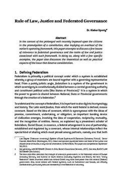 Rule of Law, Justice and Federated Governance / Upreti, Kishor in NJA Law Journal (v. 6 : 1 Jan 2013 - Dec 2013)