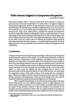 Public Interest Litigation in Comparative Perspective / Tripathi, Hari Bansh in NJA Law Journal (v.1 : 1 Jan 2007 - Dec 2007)