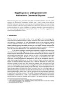 Nepali Experience and Experiment with Arbitration on Commercial Disputes / Suvedi, Om in NJA Law Journal (v.1 : 1 Jan 2007 - Dec 2007)