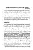 Judicial Responses to Sexual Harassment at Workplace / Kharel, Rajendra in NJA Law Journal (v.1 : 1 Jan 2007 - Dec 2007)