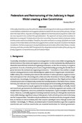 Federalism and Restructuring of the Judiciary in Nepal: Whilst creating a New Constitution / Bhatta, Diwakar in NJA Law Journal (v. 2 : 1 Jan 2008 - Dec 2008)